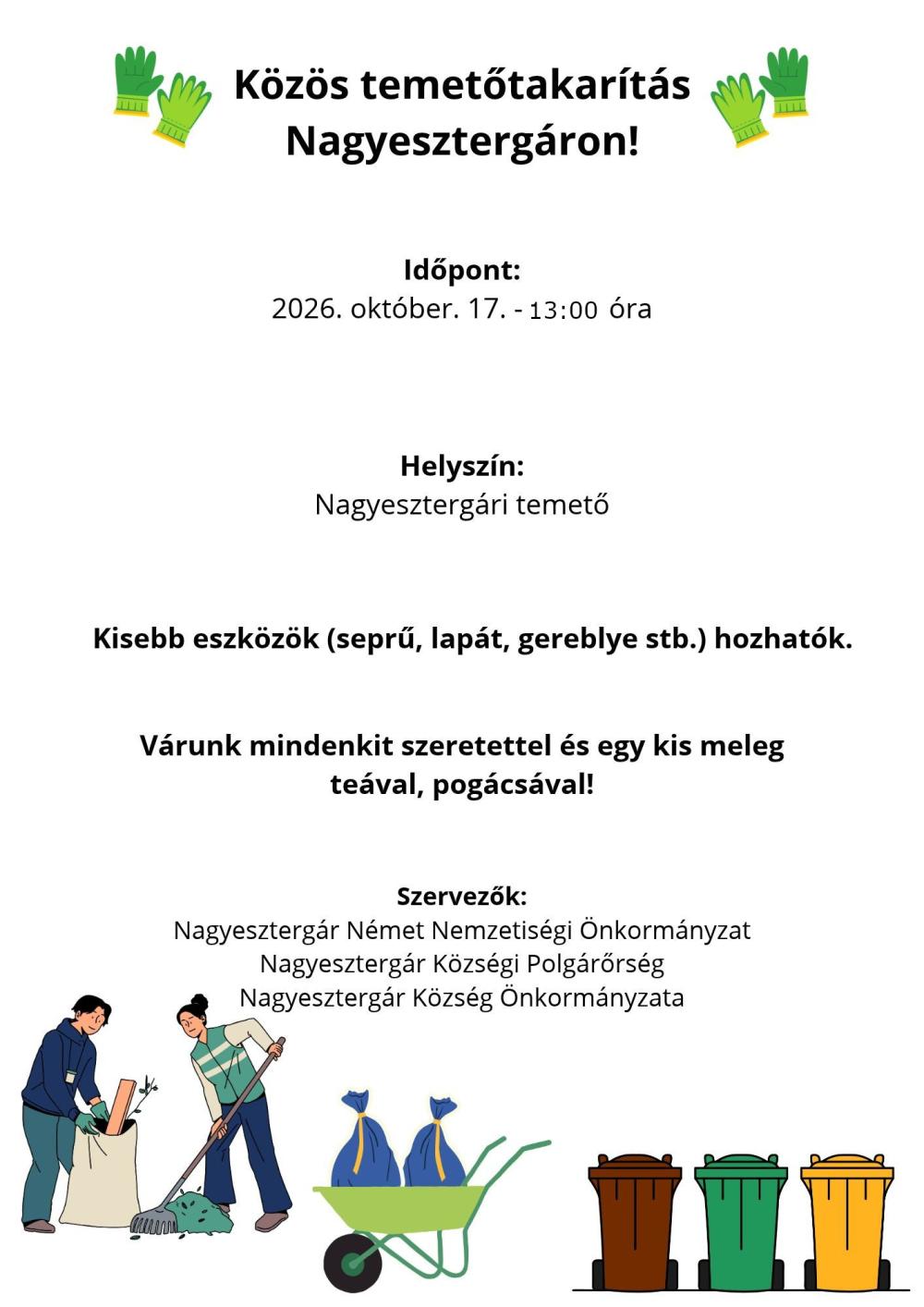 Közös temetőtakarítás Nagyesztergáron!